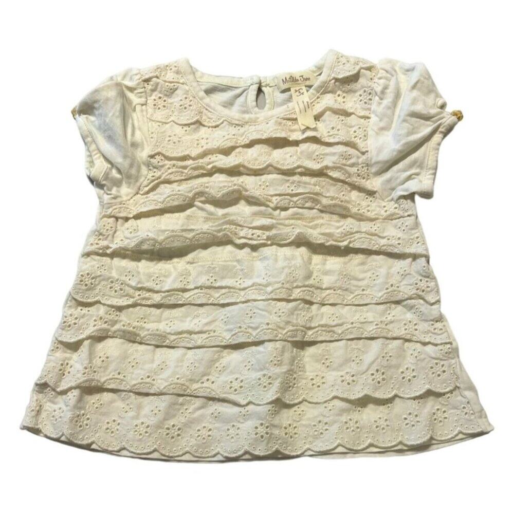 Matilda Jane Whipped Cream Shirt Happy and Free Top Girls Size 4 Excellent very